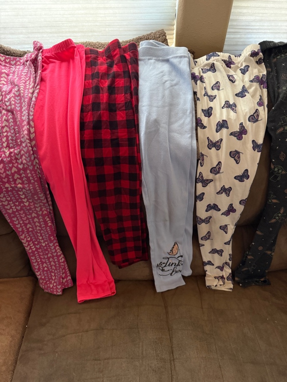 Girls' Pink & Light Blue Leggings Pack - Soft Everyday Bottoms 6 pair bundle